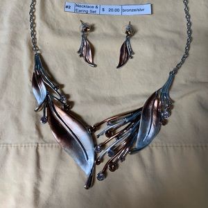 Necklace and pierced earring set